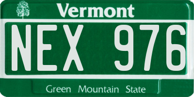VT license plate NEX976