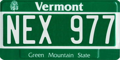 VT license plate NEX977