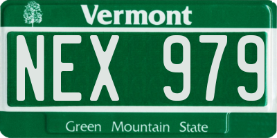 VT license plate NEX979