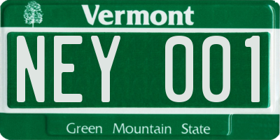 VT license plate NEY001