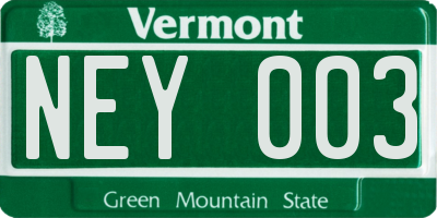 VT license plate NEY003
