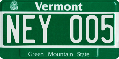 VT license plate NEY005