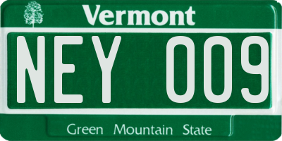 VT license plate NEY009