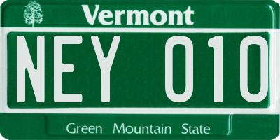 VT license plate NEY010