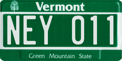 VT license plate NEY011