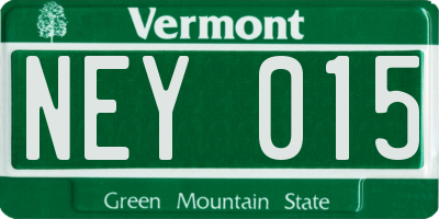 VT license plate NEY015