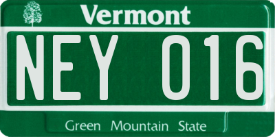 VT license plate NEY016