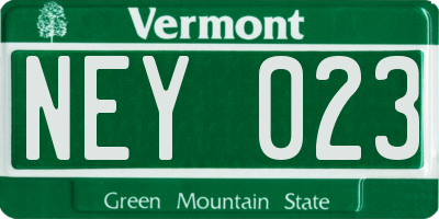 VT license plate NEY023