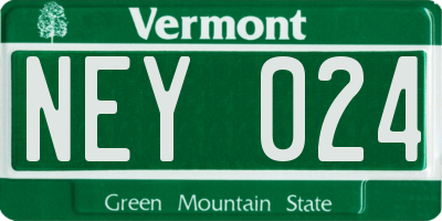 VT license plate NEY024
