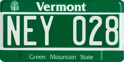 VT license plate NEY028