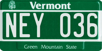 VT license plate NEY036