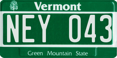 VT license plate NEY043