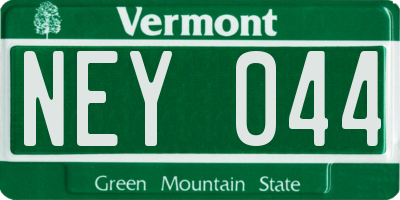 VT license plate NEY044