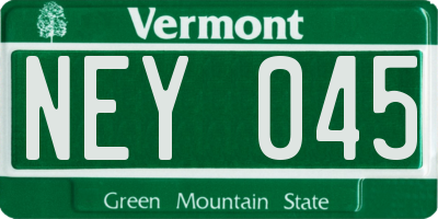 VT license plate NEY045