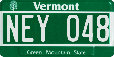 VT license plate NEY048