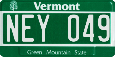 VT license plate NEY049