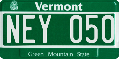 VT license plate NEY050