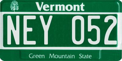 VT license plate NEY052