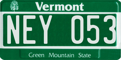 VT license plate NEY053