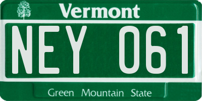 VT license plate NEY061