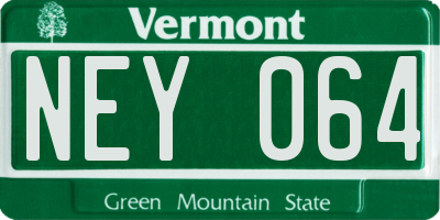 VT license plate NEY064