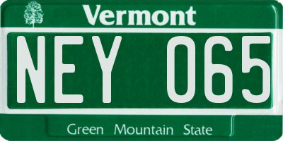 VT license plate NEY065