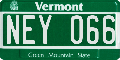 VT license plate NEY066