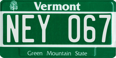 VT license plate NEY067
