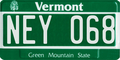 VT license plate NEY068