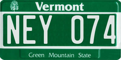 VT license plate NEY074