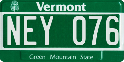 VT license plate NEY076