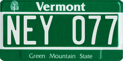 VT license plate NEY077