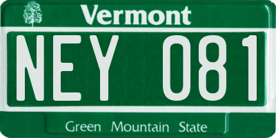 VT license plate NEY081