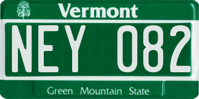VT license plate NEY082