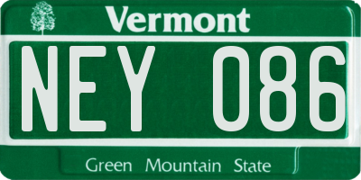 VT license plate NEY086