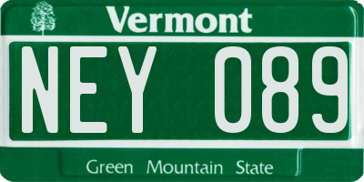 VT license plate NEY089