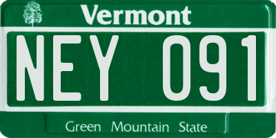 VT license plate NEY091