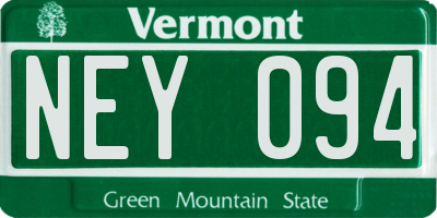 VT license plate NEY094
