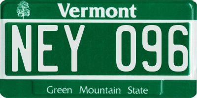 VT license plate NEY096