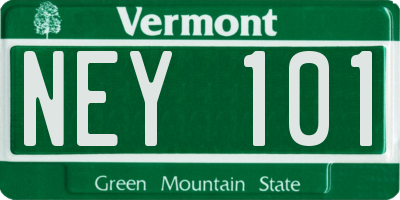 VT license plate NEY101