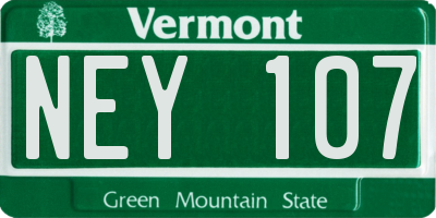 VT license plate NEY107