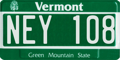 VT license plate NEY108