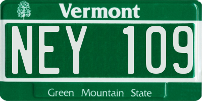 VT license plate NEY109