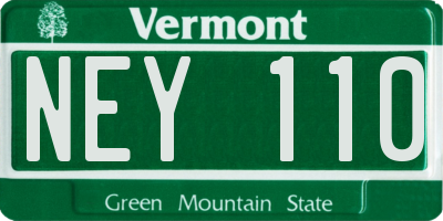 VT license plate NEY110