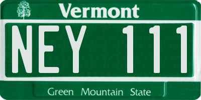 VT license plate NEY111