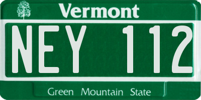 VT license plate NEY112