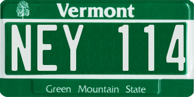 VT license plate NEY114
