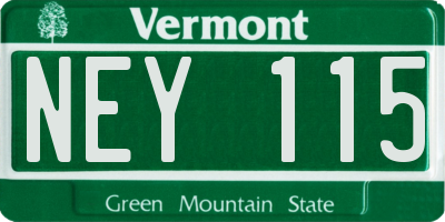 VT license plate NEY115