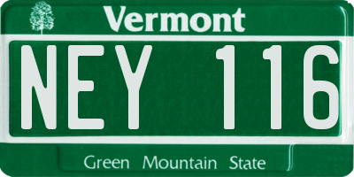 VT license plate NEY116
