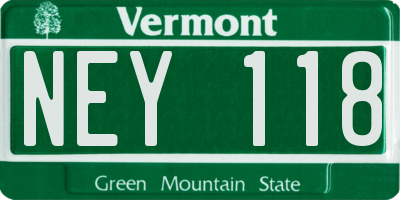 VT license plate NEY118
